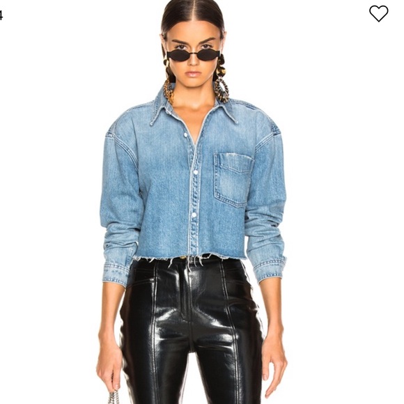 GRLFRND Tops - GRLFRND Christy Cropped Shirt in Harvest Moon